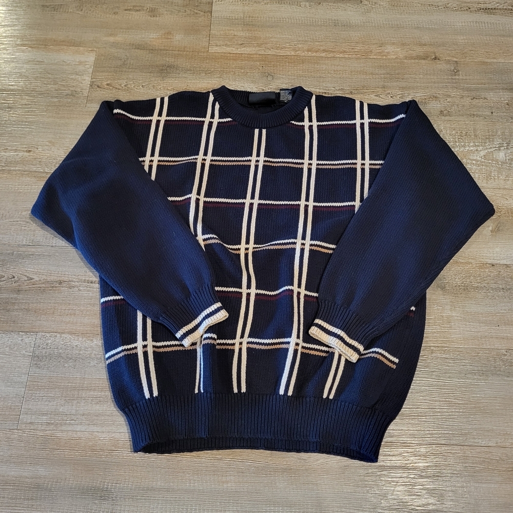 Vintage Jantzen Sport Crewneck Striped Knitted Sweater Mens Size XL